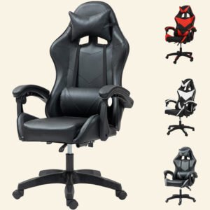 GadgetHaven Gaming Chair, Computer Chair with Lumbar Cushion, Headrest, Height-Adjustable Office Chair
